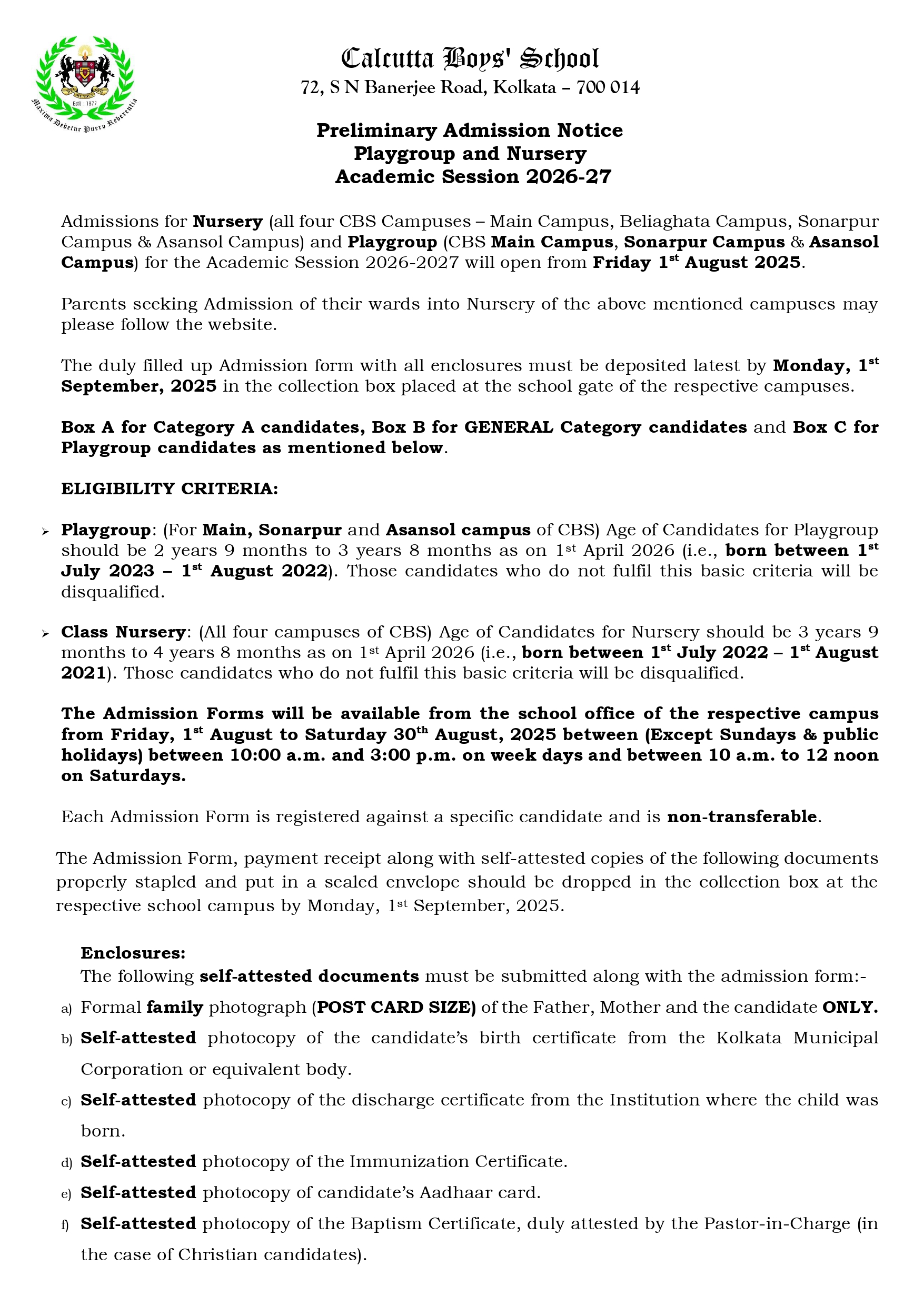 Admission Notice Image
